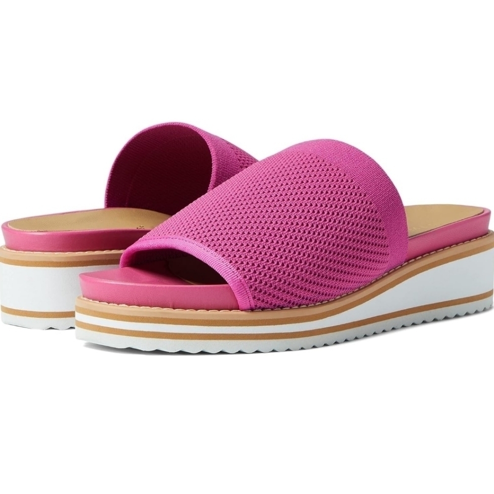 David Tate Aline Low Wedge Slide - Size 9 Barbie Pink, Comfortable💖